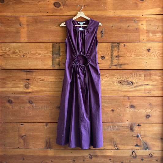 S - Caron Callahan Aubergine Purple NEW Roxanne Sleeveless Maxi Dress 1215RJ