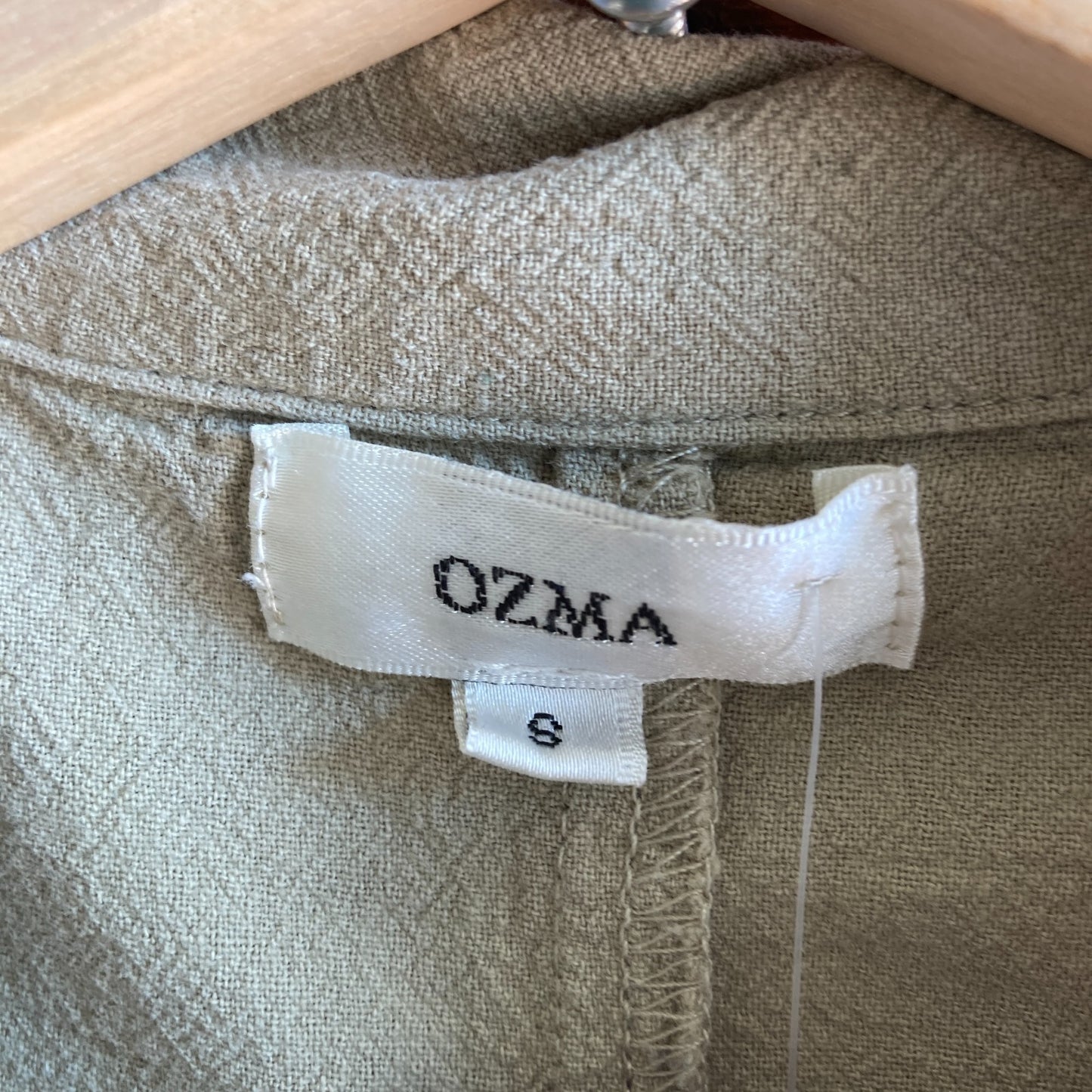 S - Ozma of California Green Short Sleeve Zip Front Carrasco Jumpsuit 1215RJ