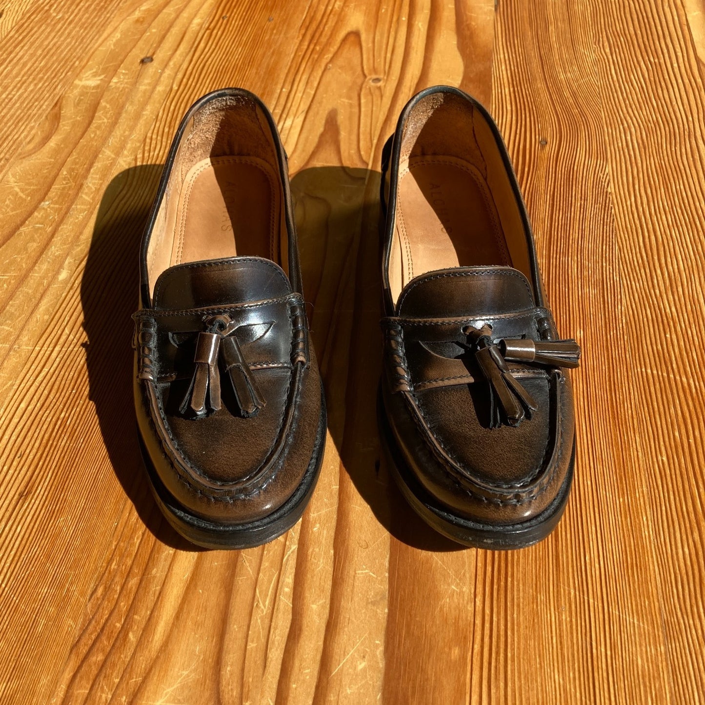 6.5 - Alohas $190 Nutmeg Brown Leather Terrane Loafers Shoes EUC w/ Box 0730EB