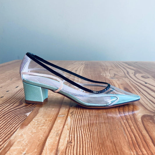 36 / 6 - Maryam Nassir Zadeh Clear Aqua Naima Pumps Shoes w/ Box 0103SA