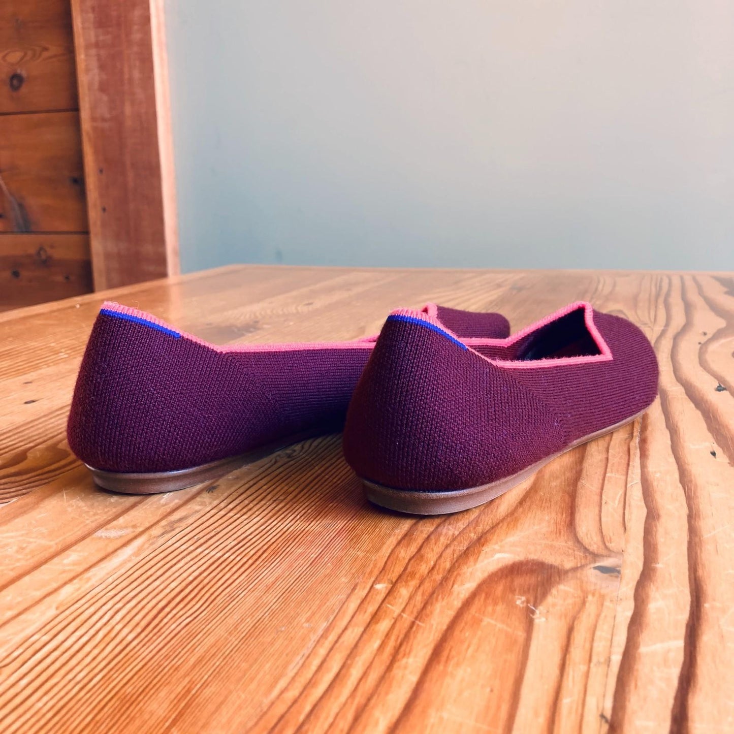 9 - Rothy's Currant Pink Merino Retired Pointed Toe Flats Shoes NEW 0523HS