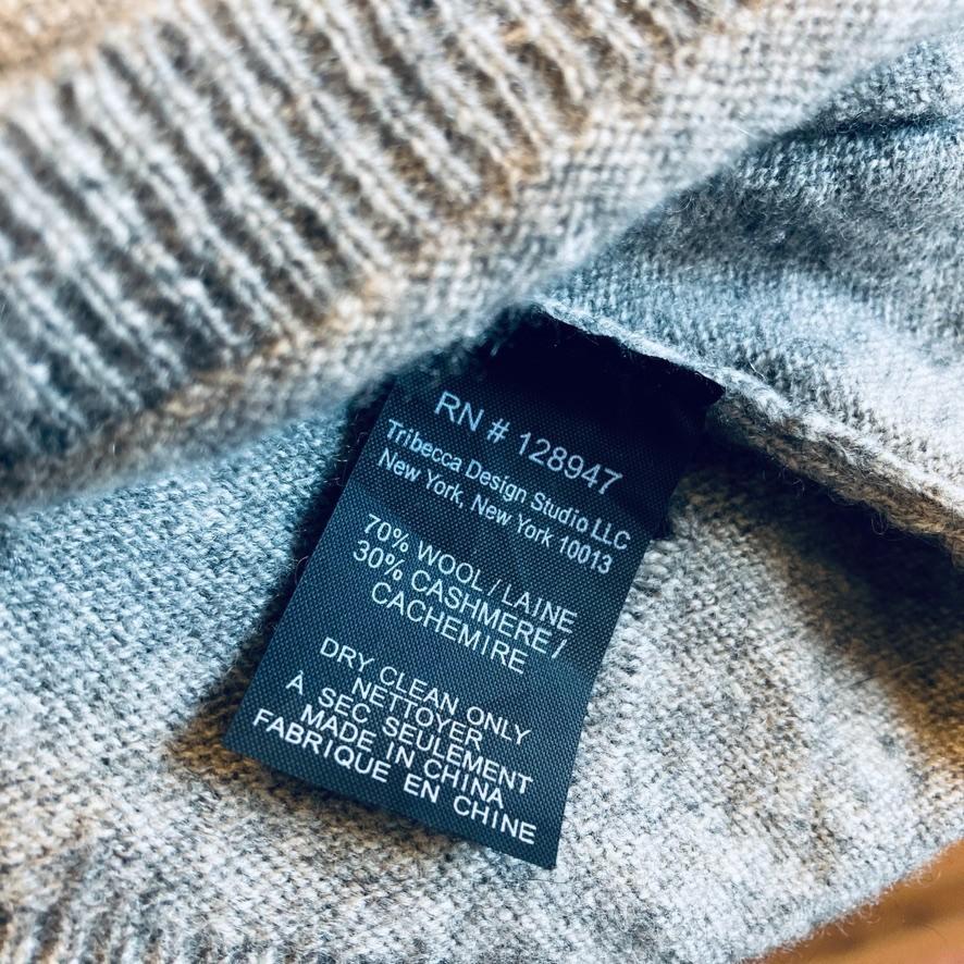S - Nili Lotan Gray Manufactured Holes Wool Cashmere Pullover Sweater 0721DK
