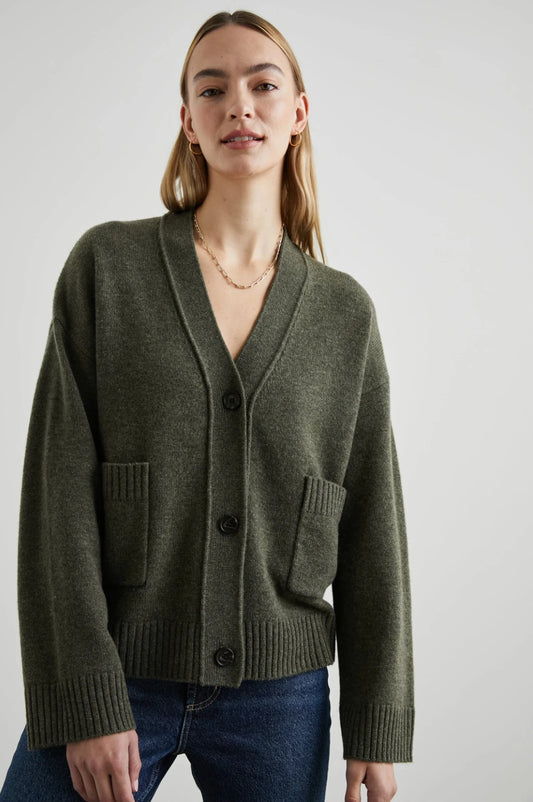 S - Rails $268 Dark Olive Wool Cashmere Button Up Lindi Cardigan NEW 0721DK