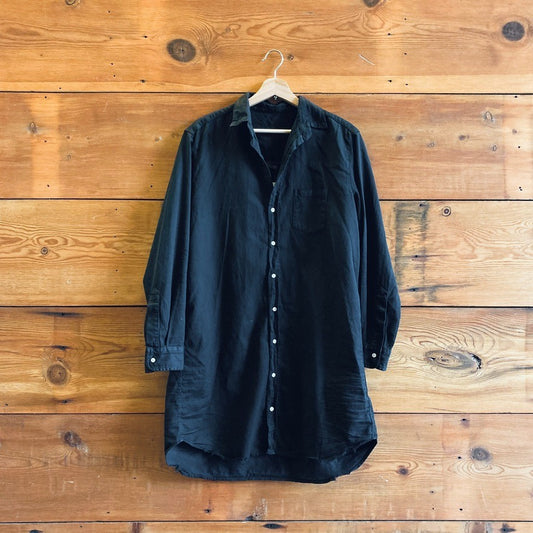 M - Frank & Eileen Black Long Sleeve Button Front Cotton Mary Dress 0815CJ