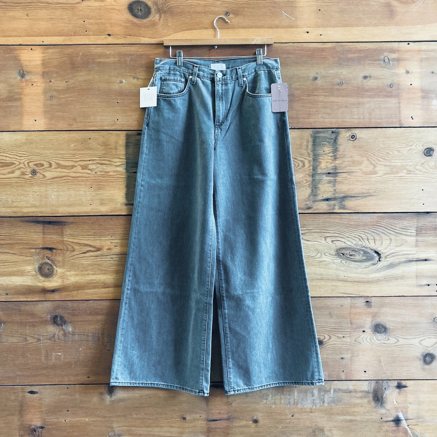 29 - TWP Dark Gray Wash Denim Tiny Dancer NEW $495 Wide Leg Jeans 4427SC