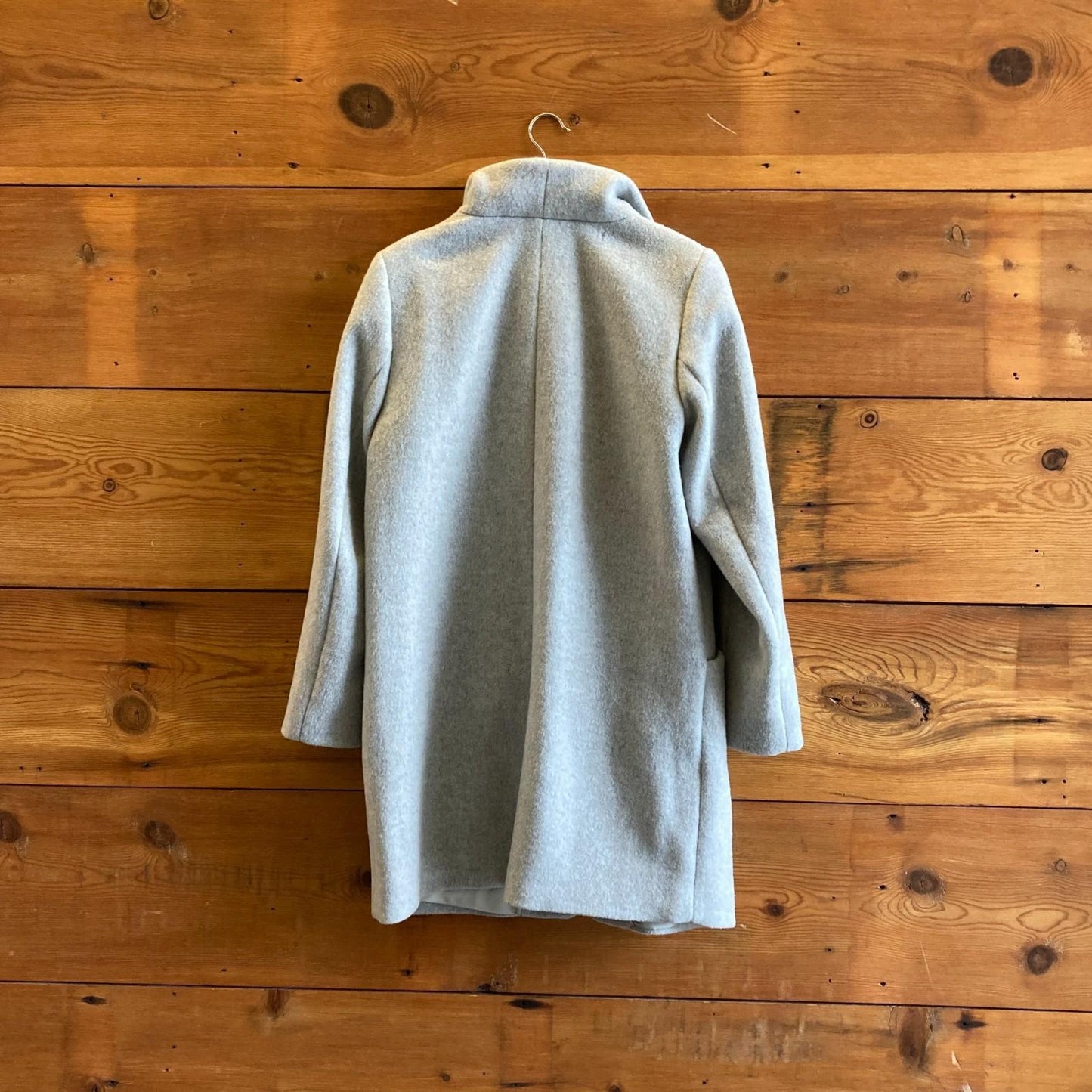 L - Wilfred Aritzia Heather Light Gray Wool Cashmere Cocoon Coat 0918NK