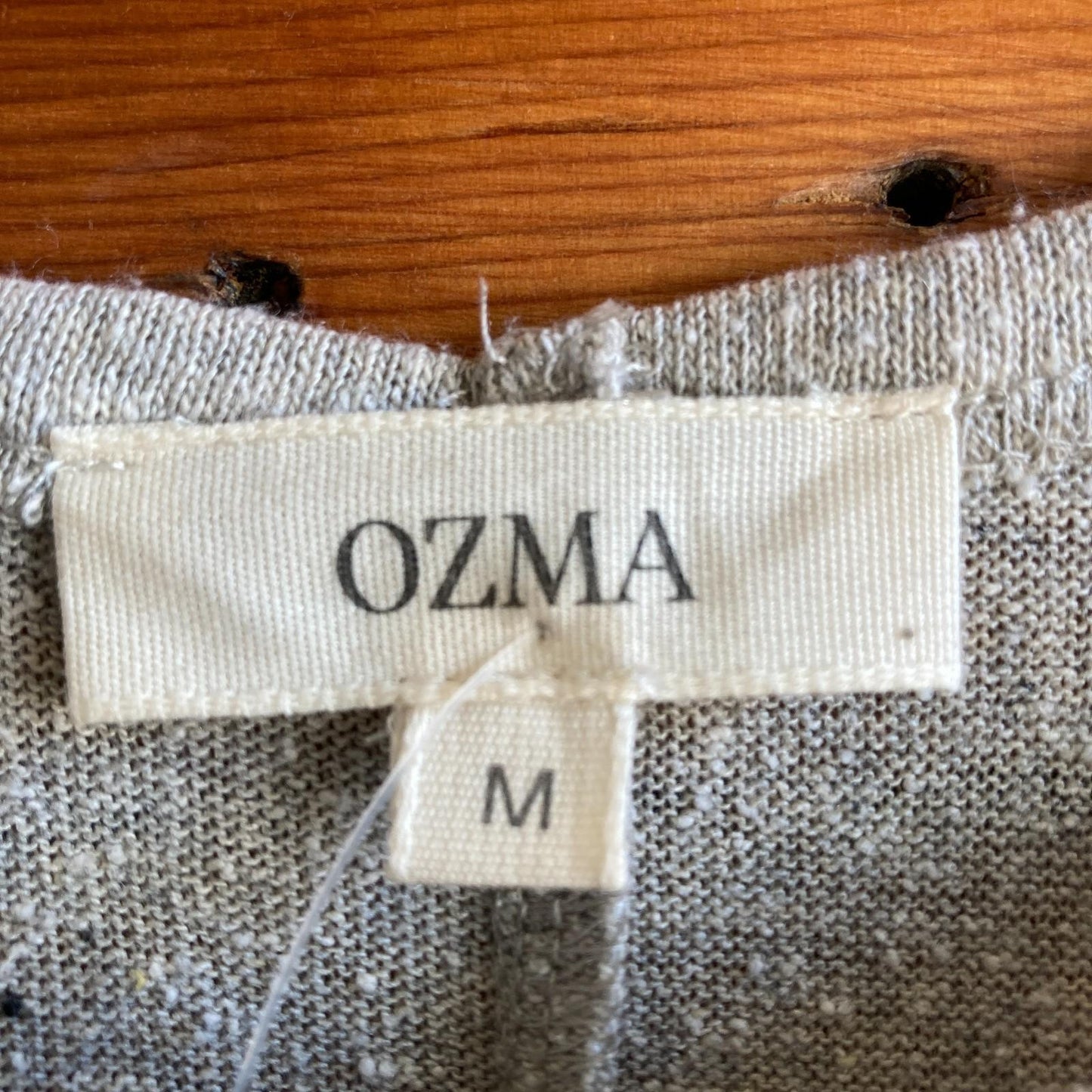 M - OZMA Natural Beige Boy Tank Regen Silk Noil Jersey Tank Top 0706MG