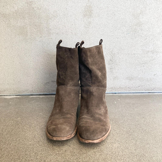 37 / 6.5 - Alberto Fermani Brown Suede Pull-On Limited Edition Boots 0915CM