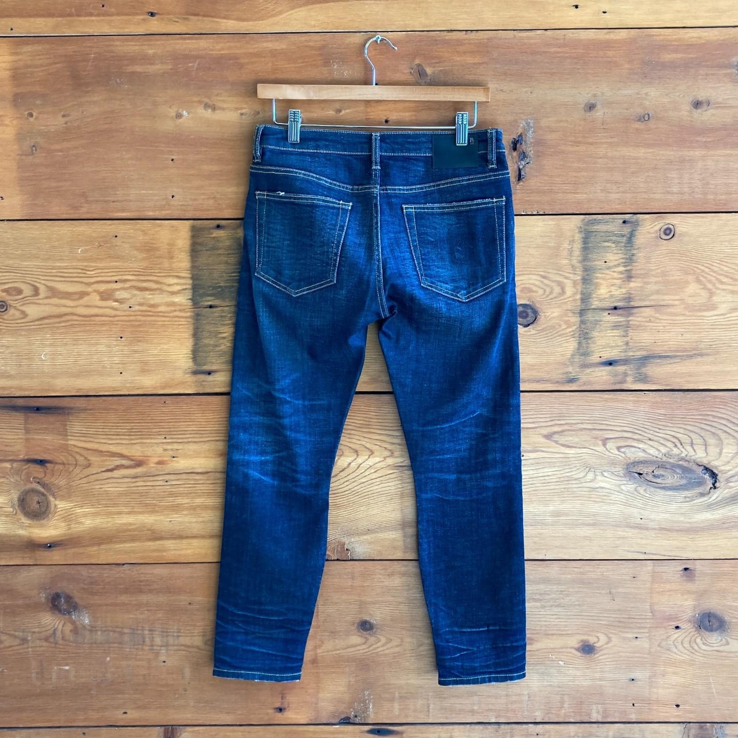 27 - R13 Dark Wash Howell Indigo Wash Biker Boy Jeans 0915CM