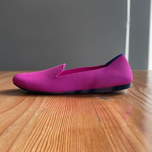 8.5 - Rothy's Pink Stretch Knit Classic Loafers Flats Shoes EUC 0124KG