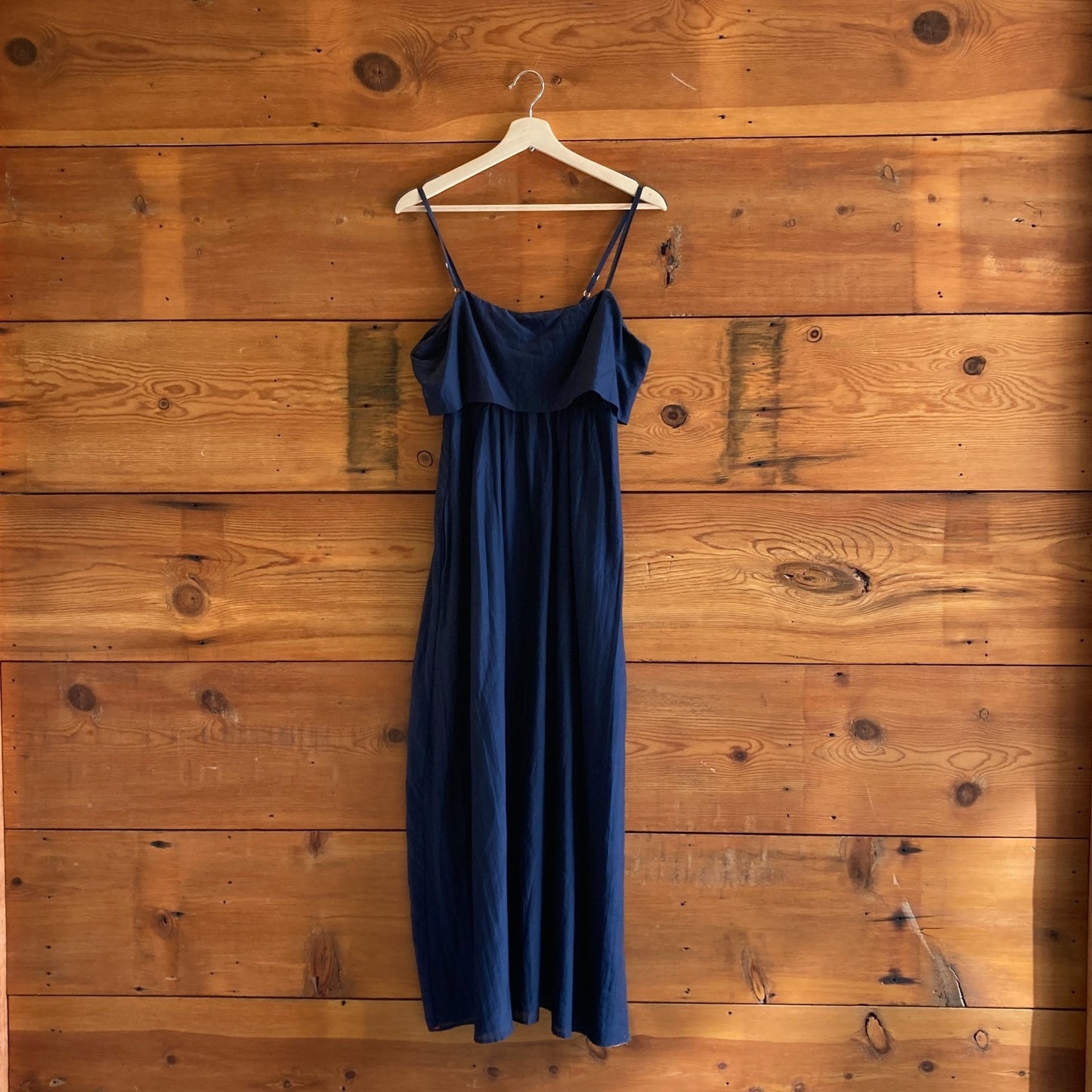 M - Xirena Navy Blue Cotton Silk Blend Sleeveless Skyla Maxi Dress 1206TY