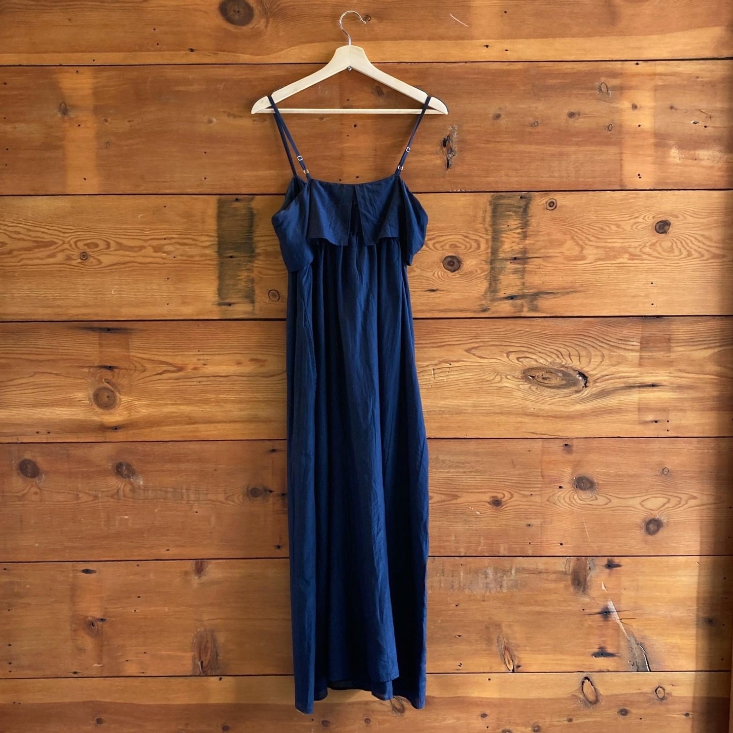 M - Xirena Navy Blue Cotton Silk Blend Sleeveless Skyla Maxi Dress 1206TY