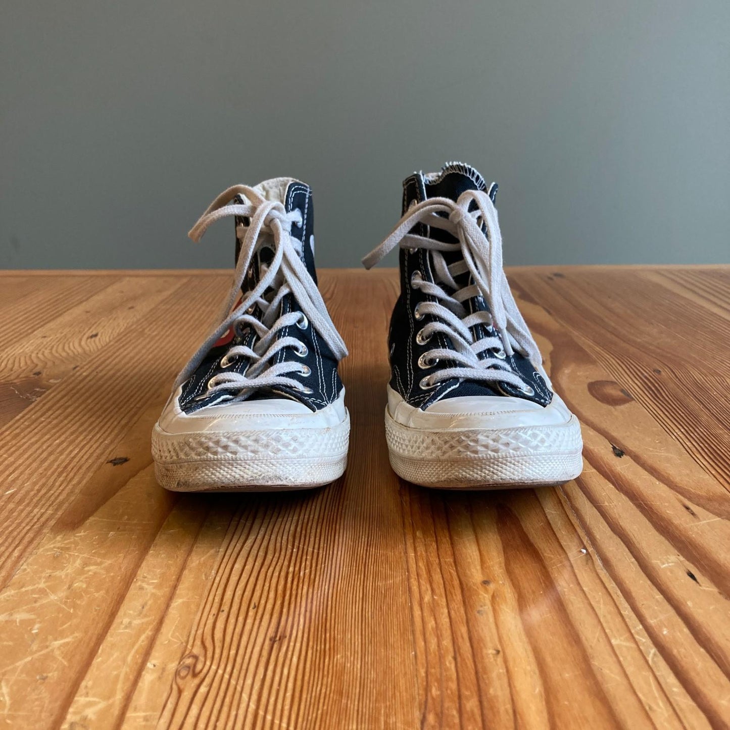 7 - Converse x Comme des Garcons Black Play Lace Up High Tops Sneakers 0531AF