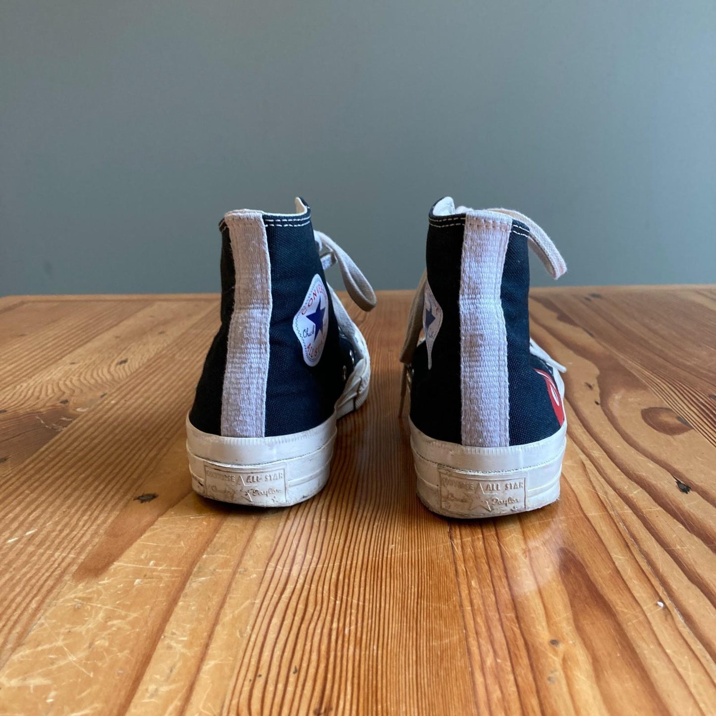 7 - Converse x Comme des Garcons Black Play Lace Up High Tops Sneakers 0531AF
