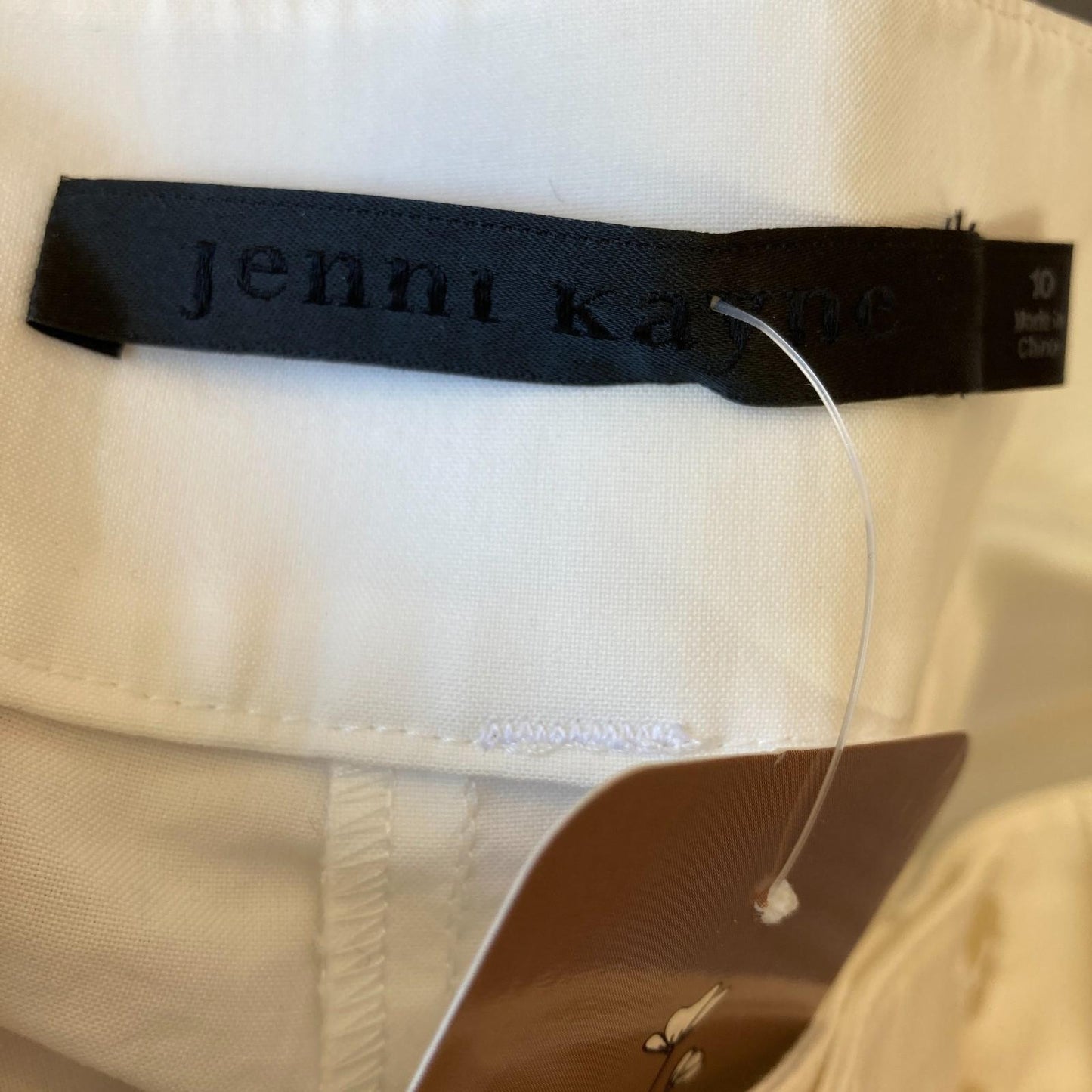 10 - Jenni Kayne White Crisp Cotton Pintuck Trousers Womens Pants 0924GC