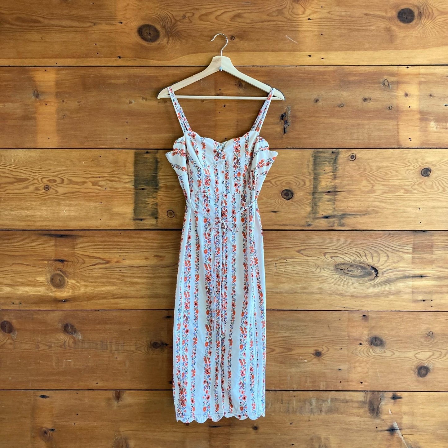 4 - by Anthropologie $170 Floral Patterned Stretch Cotton Midi Dress NEW 0930AR