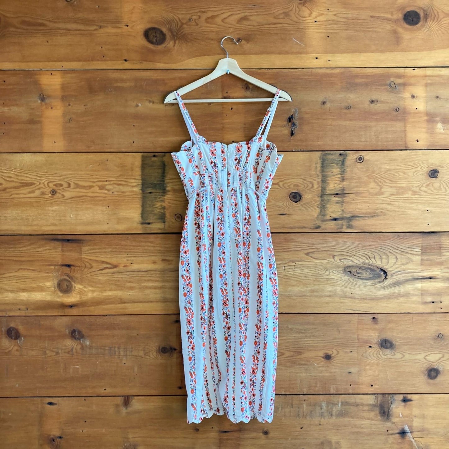 4 - by Anthropologie $170 Floral Patterned Stretch Cotton Midi Dress NEW 0930AR