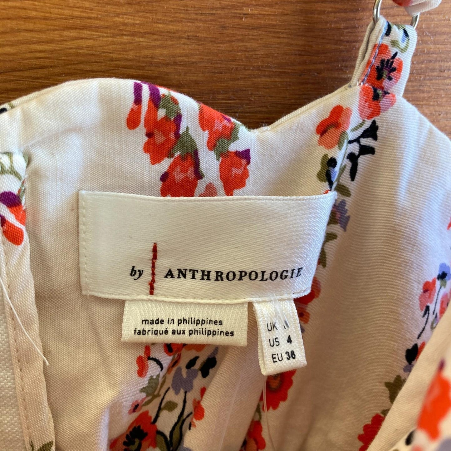 4 - by Anthropologie $170 Floral Patterned Stretch Cotton Midi Dress NEW 0930AR