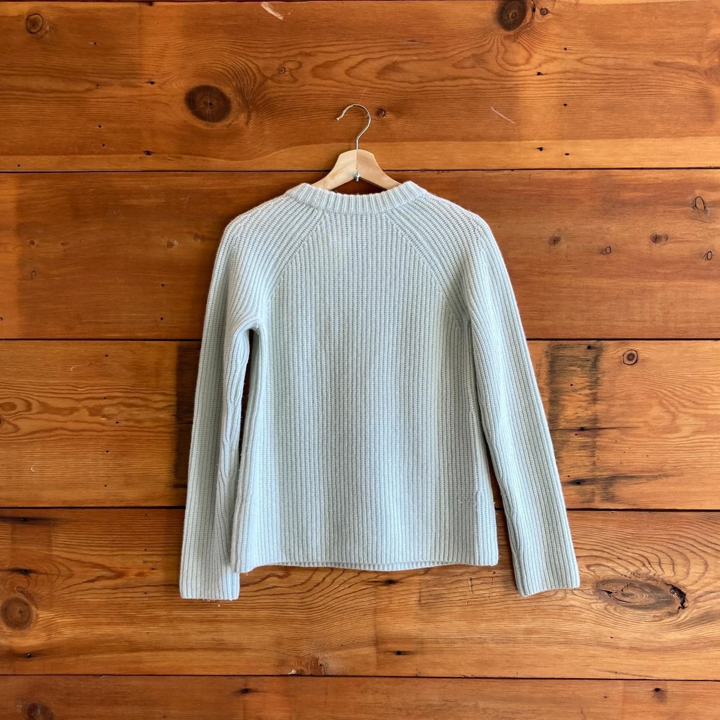 M - Vince $365 Aloe Shaker Rib Knit Cashmere Crew Neck Pullover Sweater 1217MA