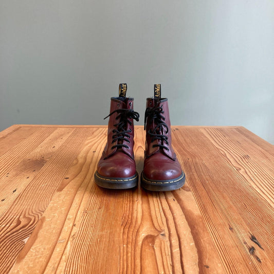 7 - Dr Martens Cherry Red Air Wair 11821 Womens Combat Lace Up Boots 0208KS