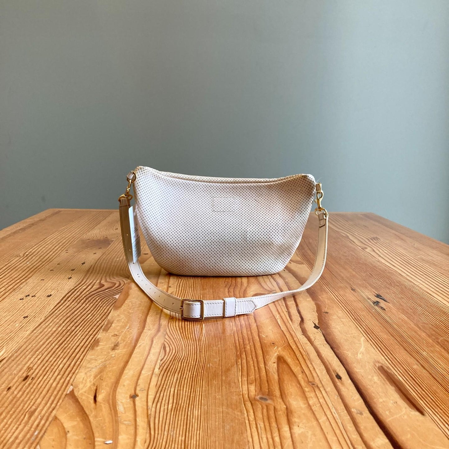 Clare V.  Cream Perforated Grande Fanny Pack Crossbody Bag Purse 0425KN