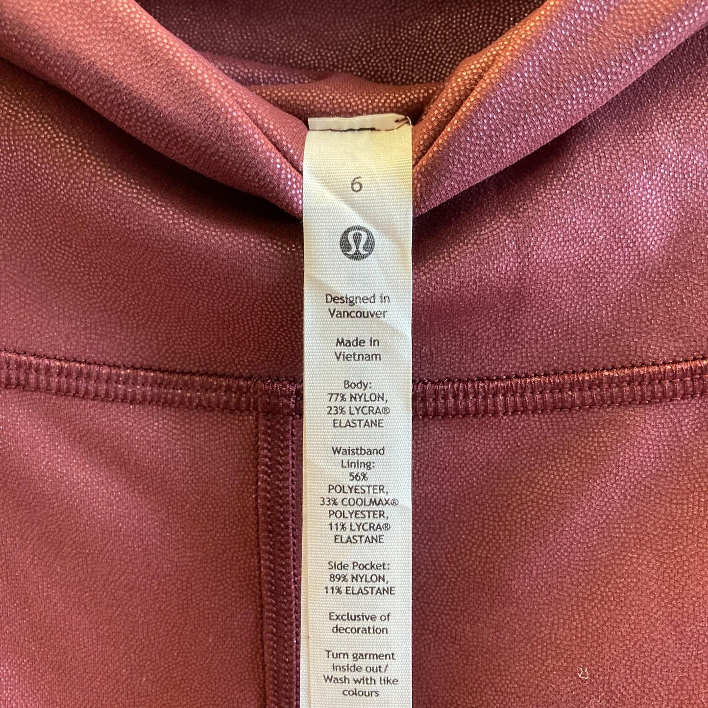 6 - Lululemon Merlot Foil NEW $138 Wunder Train HR Leggings Yoga Pants 1006ML