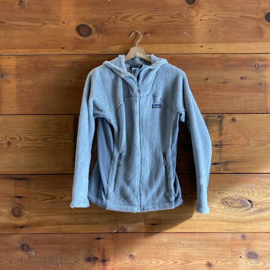 M - Patagonia Light Gray Zip Front Hoody R3 Hi-Loft Womens Sweatshirt 0415JS