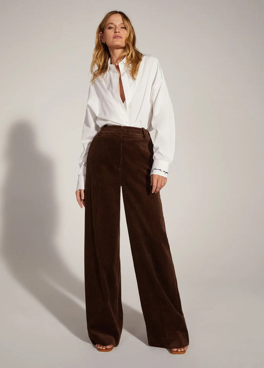 0 - Favorite Daughter $248 Dark Brown Lana Corduroy Cords Pants NEW 0430SM