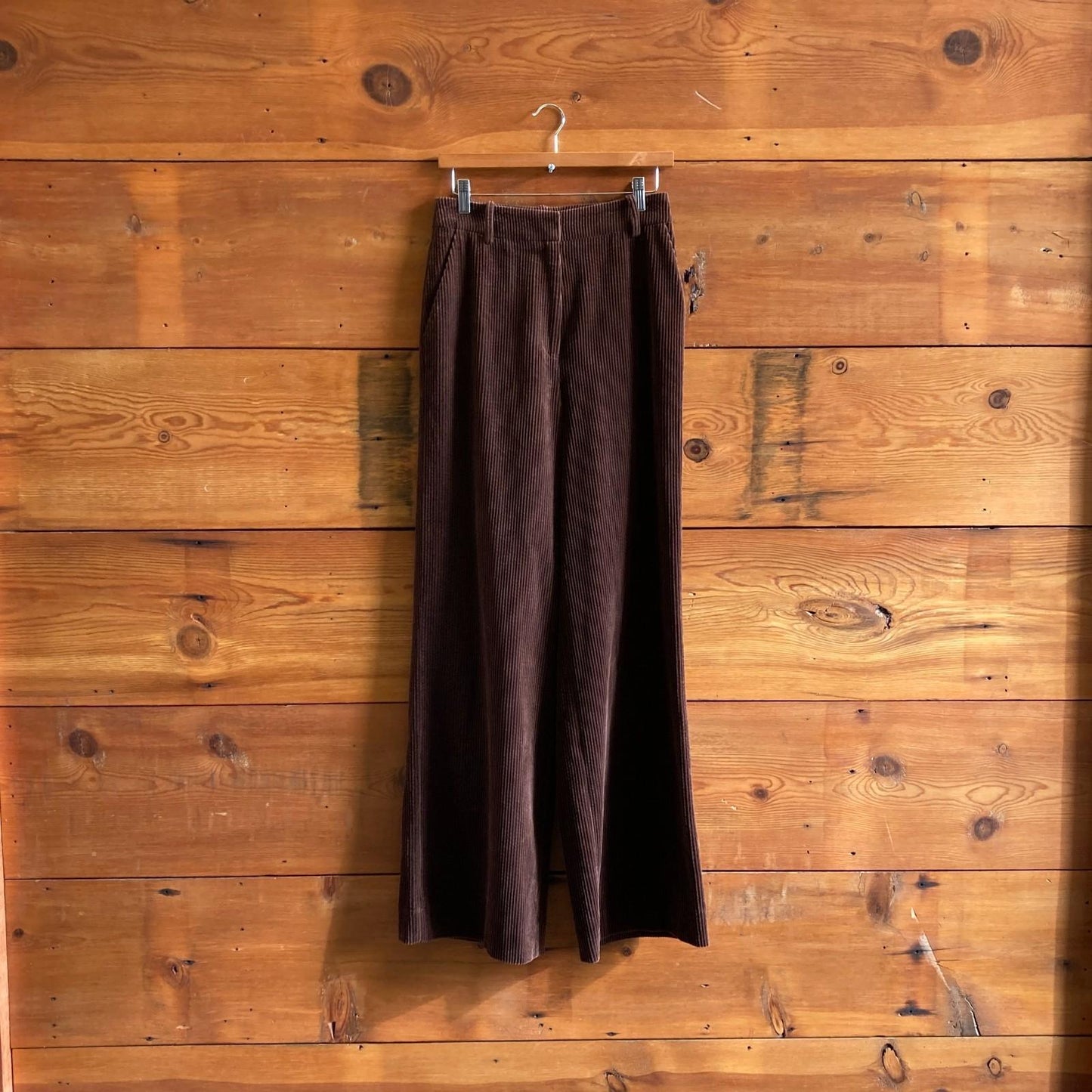 0 - Favorite Daughter $248 Dark Brown Lana Corduroy Cords Pants NEW 0430SM