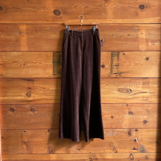 0 - Favorite Daughter $248 Dark Brown Lana Corduroy Cords Pants NEW 0430SM