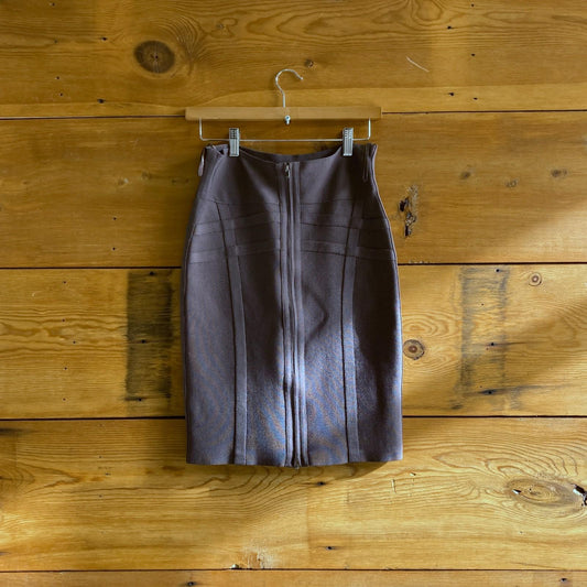 M - Herve Leger Dark Gray Bandage Bodycon Stretch Fabric Pencil Skirt 1030SF