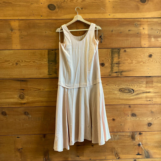 38 / M - Chloe Tender Pink Sleeveless Drop Waist Dress w/ Slip 1016LD