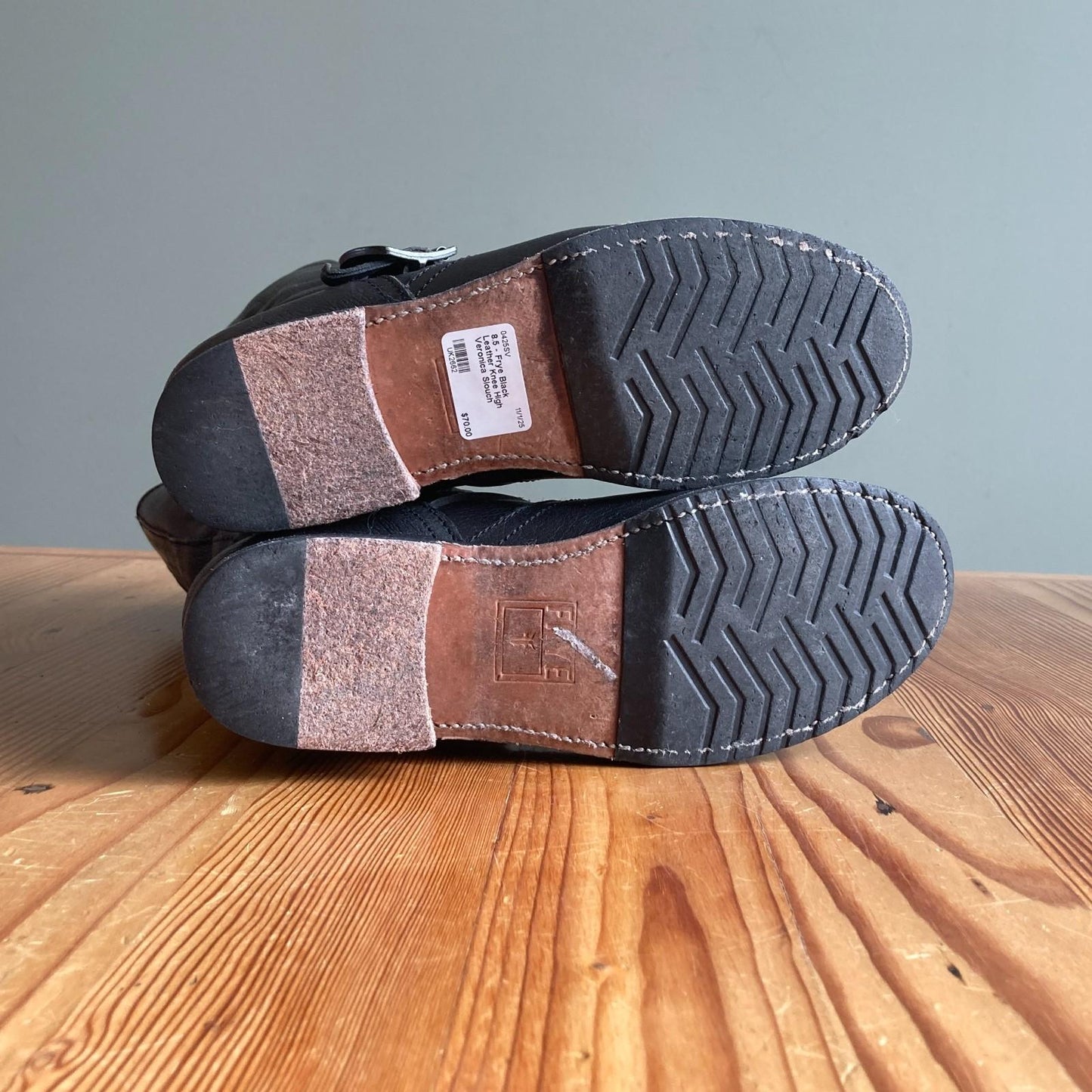 8.5 - Frye Black Leather Knee High Veronica Slouch Womens Boots 0425SV