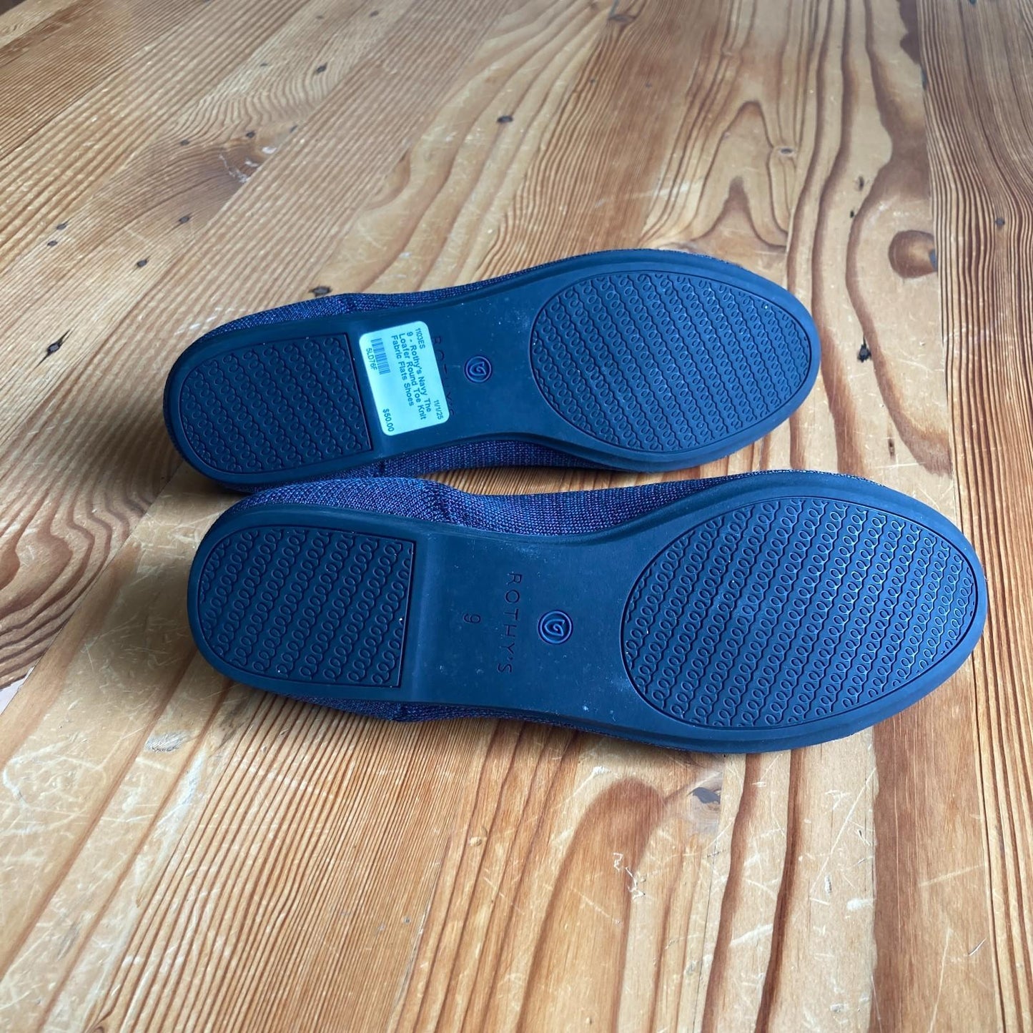 9 - Rothy's Navy The Loafer Round Toe Knit Fabric Flats Shoes 1103ES