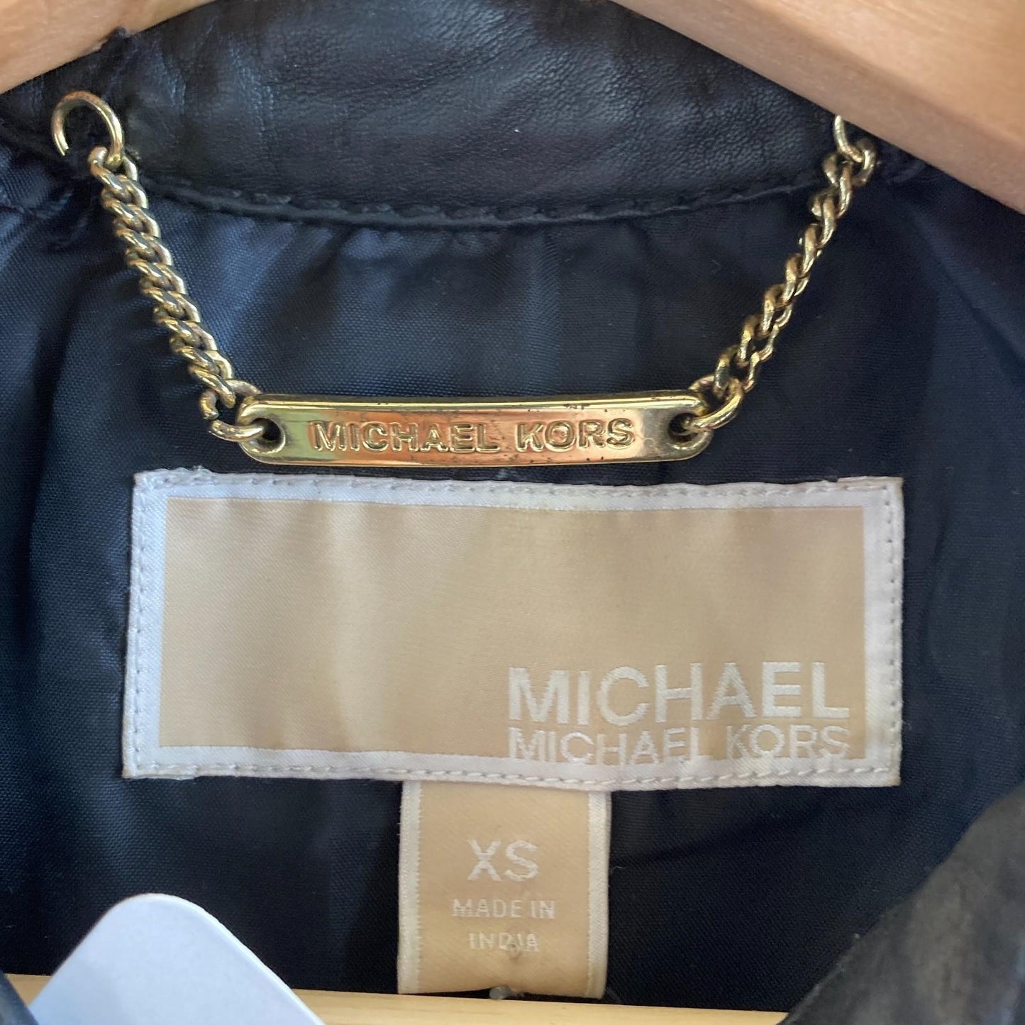 XS - Michael by Michael Kors Black Leather Zip Moto Jacket 1101SC