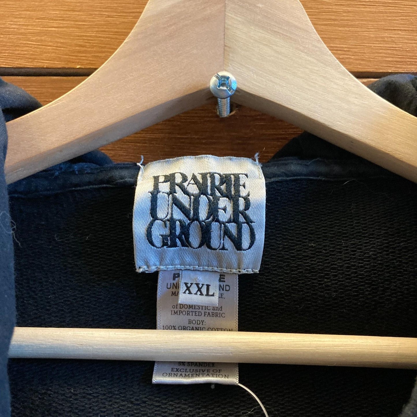 XXL - Prairie Underground Black Ruched Hoodie Long Cloak Jacket 0806TK