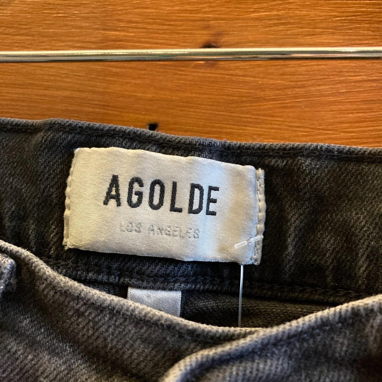 25 - Agolde Black Wash Riley High Rise Straight Crop Stretch Jeans 1229MH