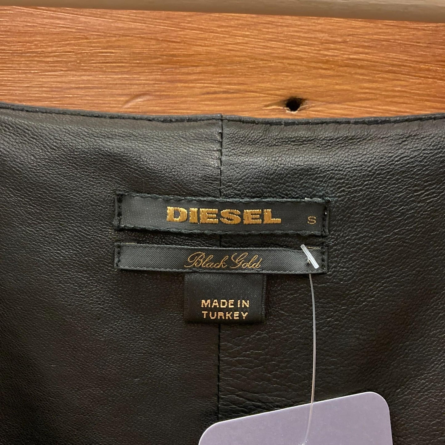 S - Diesel Black Leather Sleeveless Vintage Lined Mini Dress 1111ES