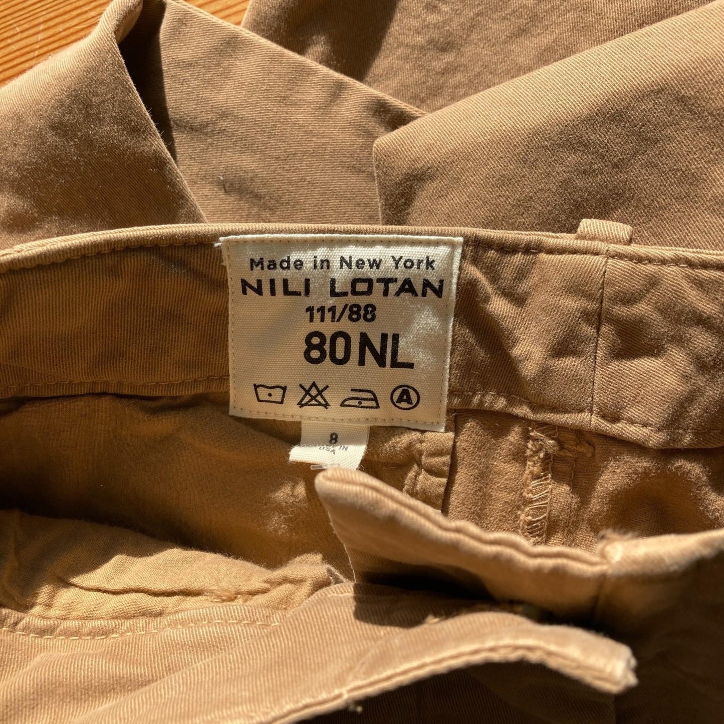 8 - Nili Lotan Brown Khaki Cotton Button Fly Womens Chinos Tomboy Pants 4427SC