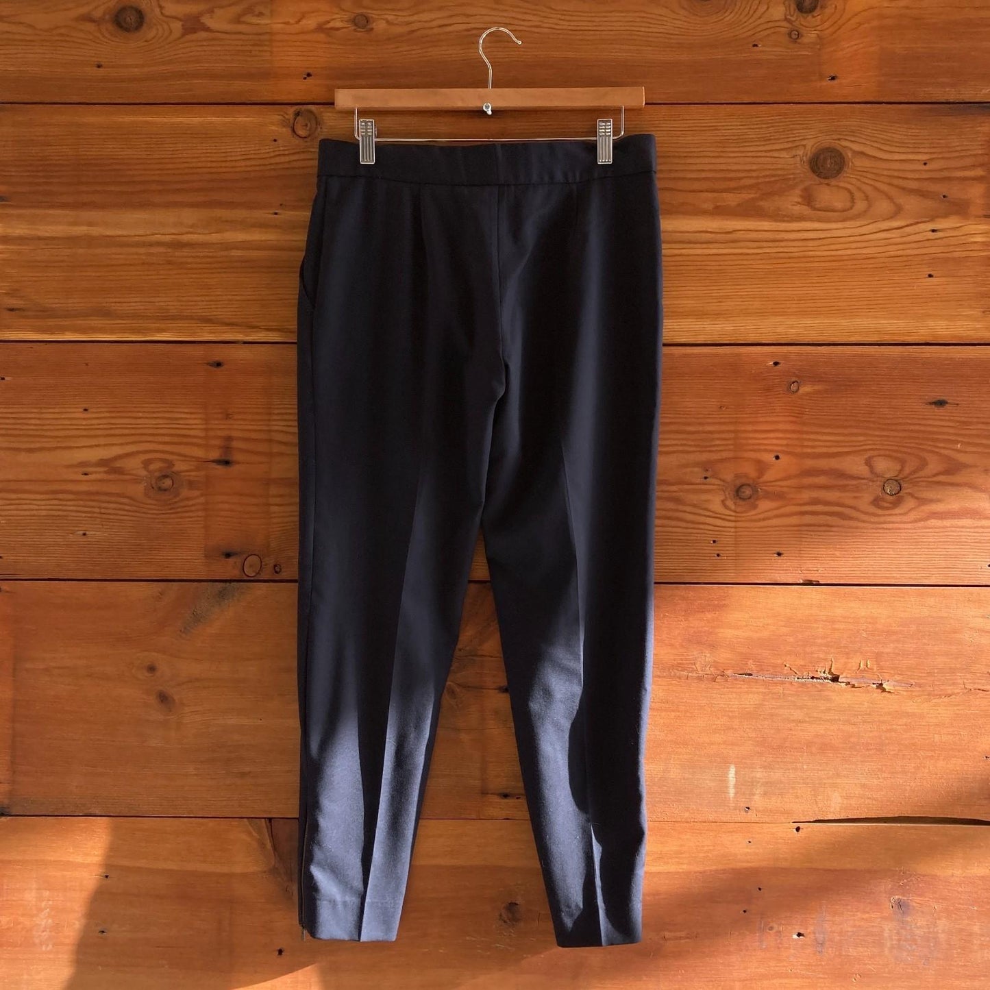 40 / 4 US - Stella McCartney Navy Wool Slim Fit Tapered Leg Dress Pants 0813CP