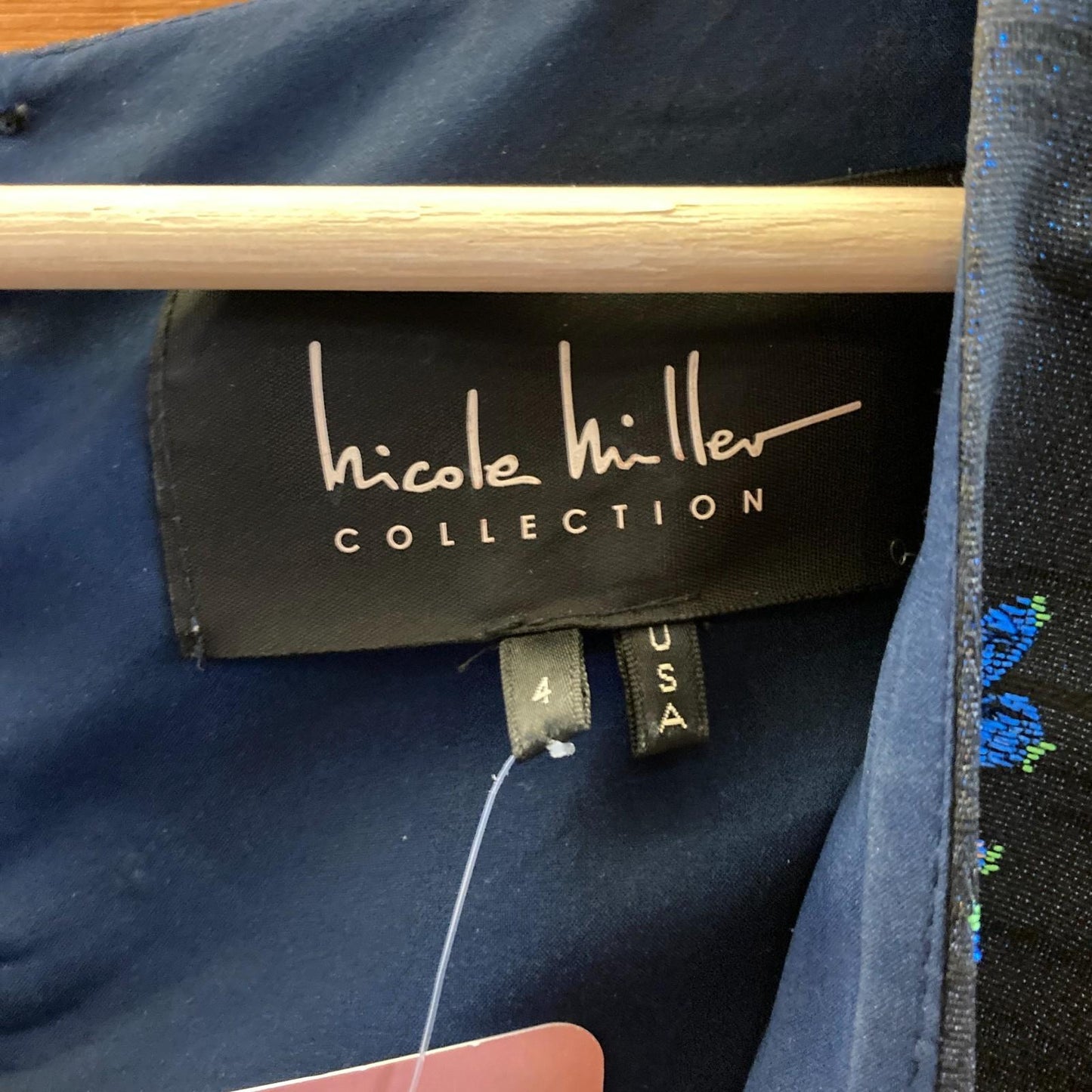 4 - Nicole Miller Black Floral Embroidered Metallic Holiday Dress 1125RS