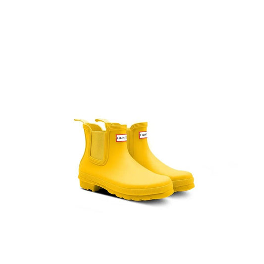 10 - Hunter Yellow Original Play Short Rubber Rain Pull On Womens Boots 0205BS