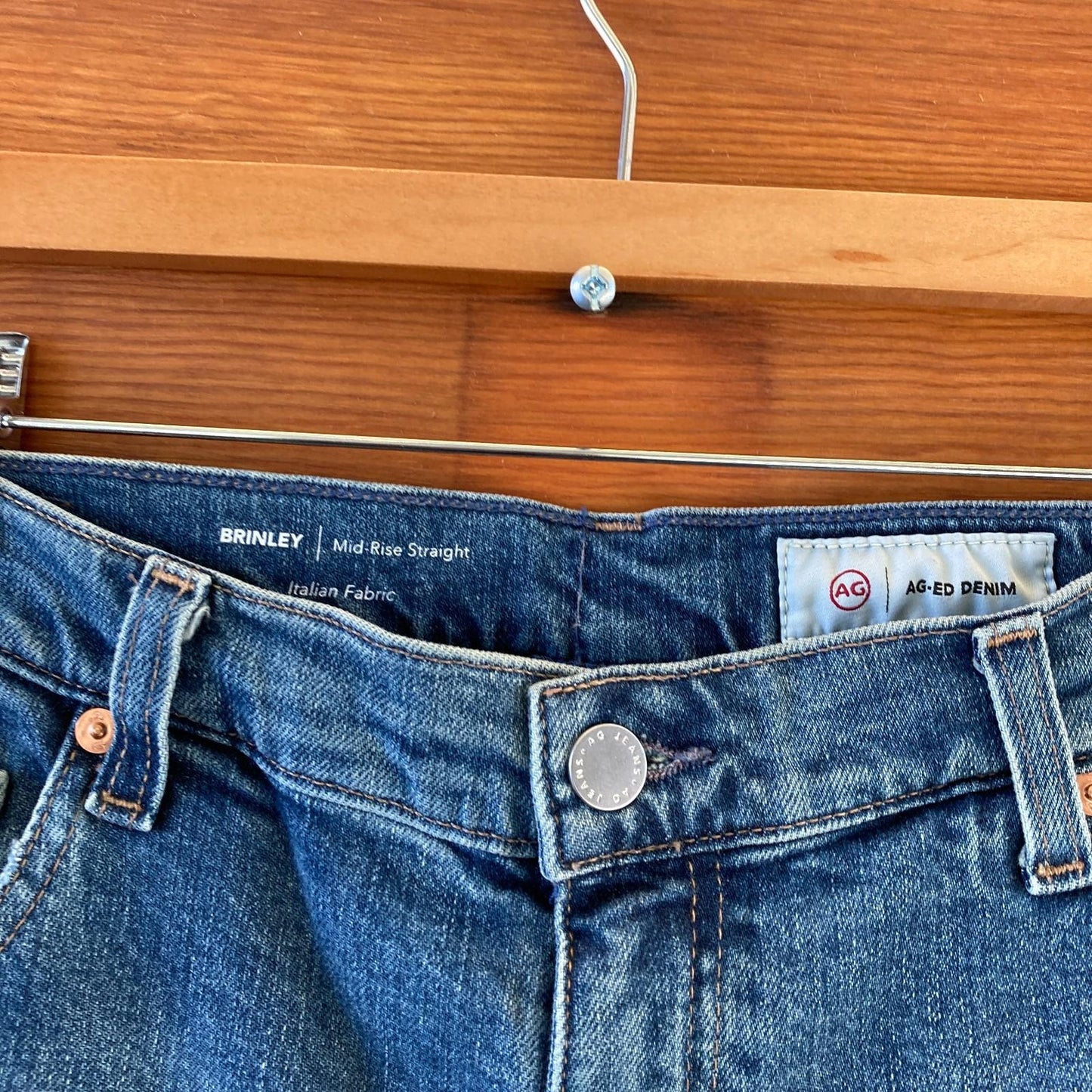 32 - AG Adriano Goldschmied Brinley Mid Rise Straight Womens Jeans 1029ML