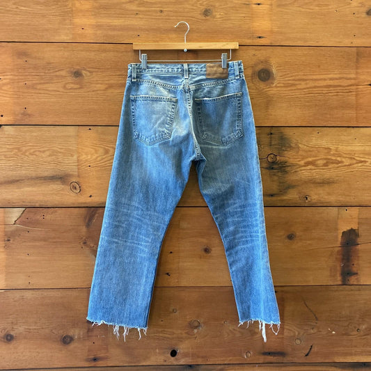 28 - Rag & Bone Flexi Sofie Willow Wash Wide Leg Frayed Hem Jeans 0102JM