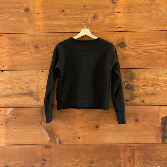 XS - Frank & Eileen Black Tee Lab Rolled Hem Pullover Sweatshirt 0813CP