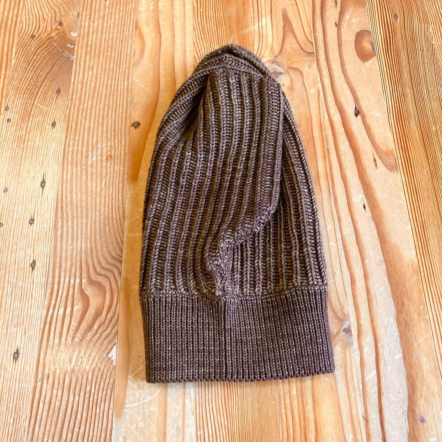 O/S - Misha & Puff Brown 100% Merino Wool Fisherman Hood 0312IG