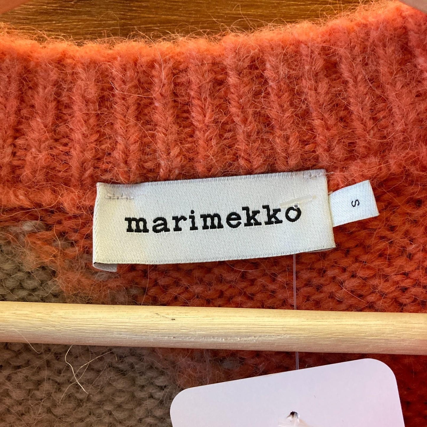 S - Marimekko Orange Tan Marey Konkelo Wool Alpaca Blend Sweater 3333MC