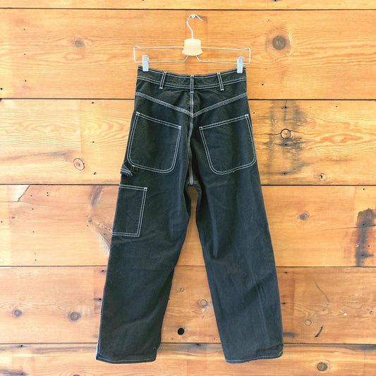 4 - Jesse Kamm Black Contrast Stitch Double Knee Carpenter Pants 0312IG