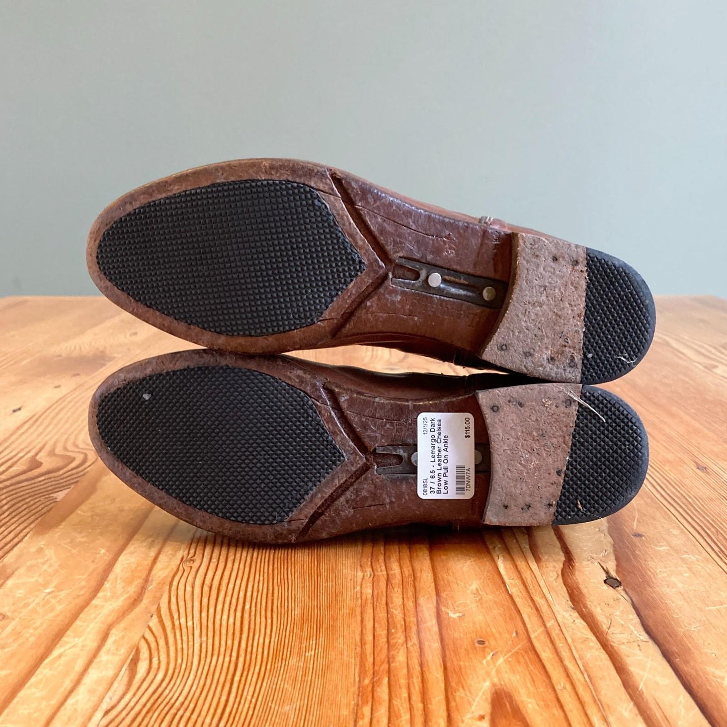 37 / 6.5 - Lemargo Dark Brown Leather Chelsea Low Pull On Ankle Boots 0818SL