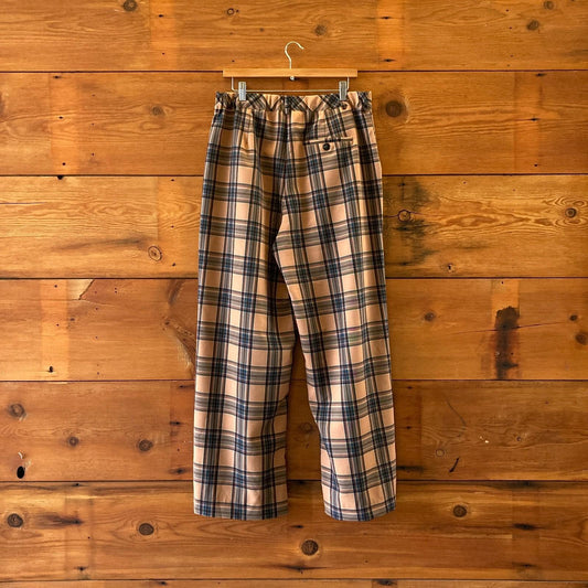 L - Maeve Anthropologie NEW $158 Brown Plaid Wide Leg Pants 0103JM